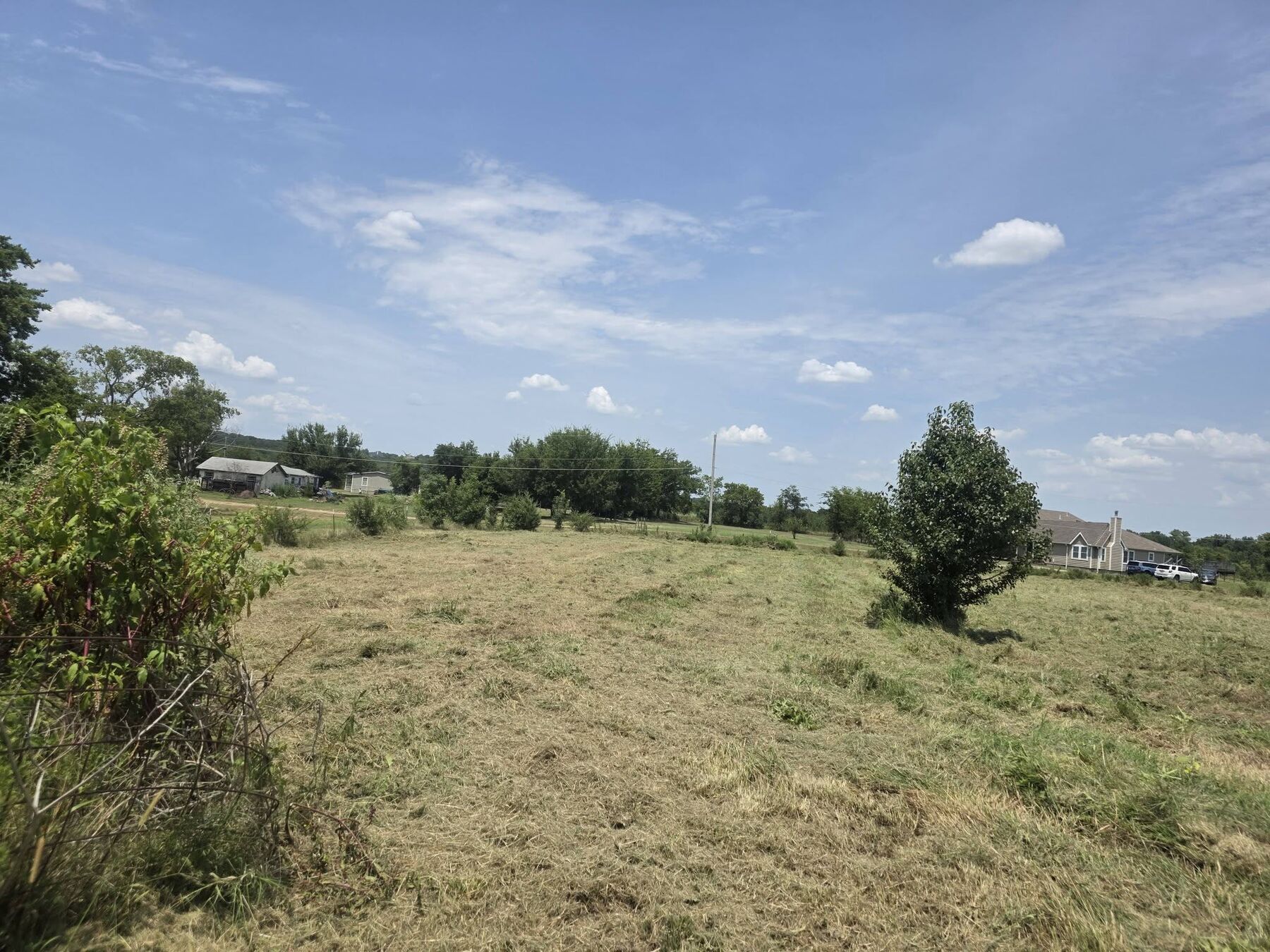 Pasture cut down after brush hogging near Cleveland, Oklahoma